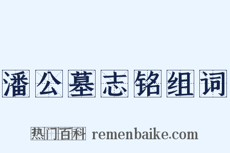 潘公墓志铭组词是什么意思的图片
